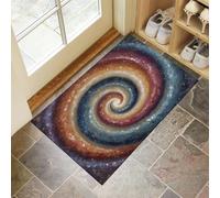 Tapis de Porte Intérieur Extérieur 45x75cm,Cercle En Spirale Géométrique Tapis D'extérieur Antidérapant ,Paillasson Absorbant et Lavable pour Porte D'entrée Extérieure Intérieure,Entrée,Patio,Orange