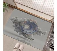 Tapis De Porte Intérieur Extérieur 50 x 80 cm, Design en Résumé Moderne Composition du Vortex Tapis D'Extérieur Antidérapant,Paillasson Absorbant Et Lavable,Blanc grisâtre