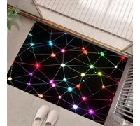 Tapis De Porte Intérieur Extérieur 50 x 80 cm, Design en Technologies du Futur Motifs Lumineux Tapis D'Extérieur Antidérapant,Paillasson Absorbant Et Lavable,Violet