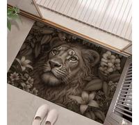 Tapis De Porte Intérieur Extérieur 60X90cm, Animal Lion Illustration De Prairie Tapis D'Extérieur Antidérapant,Paillasson Absorbant Et Lavable pour Porte D'Entrée Extérieure Intérieure,Entrée Sombre