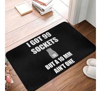 Tapis De Porte J'Ai 99 Douilles, mais Une De 10 Mm N'En Fait Pas Partie Paillasson Doux Paillasson D'Entrée Antidérapant Tapis De Bain pour Couloirs Intérieur Cuisine 40X60CM