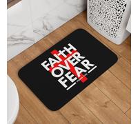 Tapis De Porte La Foi Plutôt Que La Peur : Verset Biblique sur Le Christianisme Absorbant Tapis De Bain Résistant Paillasson D'Entree pour Maison Cuisine Bureau 60X40Cm
