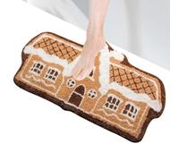 Tapis de Porte Maison d'Épices Design Antidérapant Ultra Doux Maison | Tapis de Noël au Gingembre Pour Entrée Maison Porche Intérieur Extérieur Noël Fêtes Saisonnières Bienvenue Design Ma 50x80cm