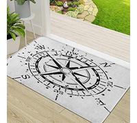 Tapis de Porte Paillasson d'Entree Interieur et Extérieur Tapis,Aventure Boussole Ouest Nord Est Sud Ancien Équipement Direction,Antidérapant et Absorbant Tapis pour Chambre 50x80cm