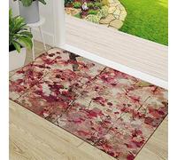 Tapis de Porte Paillasson d'Entree Interieur et Extérieur Tapis,Fleurs de cerisier antiques effet grungy sur fond rétro en bambou nervuré travail d,Antidérapant et Absorbant Tapis pour Chambre 50x80cm