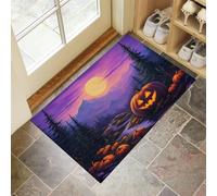 Tapis de Porte Paysage d'automne 80 x 120 cm Paillasson Interieur Entree Antidérapant Pins Et Montagnes Tapis Absorbant Lavable, Tapis d'Entrée Fin pour Entrée Maison, Couloirs, Portes - Lavande