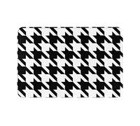 Tapis de porte pied-de-poule noir durable tapis de bienvenue extérieur intérieur antidérapant paillasson d'entrée passage cour garage zone haut débit