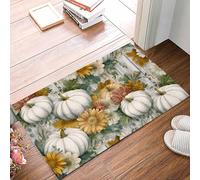 Tapis De Porte Plantez des Citrouilles d'automne Et des Fleurs De Marguerite, Indestructible Tapi D'Entrée Anti-Saleté Tapis Bains 40X60Cm pour Cuisine Porte D'Entrée Chambre