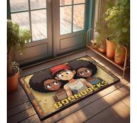 Tapis de porte pour entrée extérieure drôle Boonodocks : un conte d'amitié et de survie paillasson extérieur décoration d'automne tapis de porche pour porte d'entrée extérieure (65 x 90 cm)