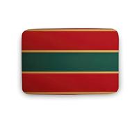 Tapis De Porte Rayures Audacieuses Élégantes en Or Rouge Et Vert Paillasson D'Entrée Doux Absorbant Tapis De Sol Antidérapant, pour Douche, Intérieur/Extérieur, Chambre, 40x60cm