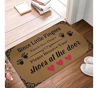 Tapis De Porte Since Little Fingers Touch Our Please Remove Your Shoes TapisD'Entrée Antidérapant TapisDe Bain Lavable pour Intérieur Cuisine 40x60cm