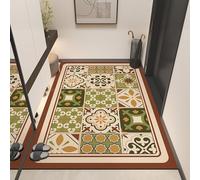 Tapis de porte Tapis d'entrée antidérapant, Tapis d'entrée extérieur et intérieur facile à nettoyer, support en caoutchouc antidérapant, tapis d'entrée rétro à carreaux en damier, tapis de sol(Red,90*