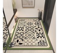 Tapis de porte Tapis d'entrée antidérapant, Tapis d'entrée extérieur et intérieur facile à nettoyer, support en caoutchouc antidérapant, tapis d'entrée rétro à carreaux en damier, tapis de sol(Green,1