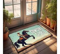 Tapis de porte unique pour entrée intérieure Cowgirl Spirit : Riding Free, Wild West Adventure Paillasson Automne Décoration de chambre pour homme (65 x 90 cm)