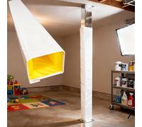 Tapis de poteau de sécurité carré de 1,2 m de haut, rembourrage en mousse bleu pour salle de sport en plein air, école, aire de jeux, protection contre les intempéries