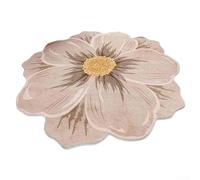 Tapis de pour sol en de pour fleur Or et Jade - Doux Imitation Cachemire pour Chambre à Coucher - Décoration Élégante 40x40cm(A)