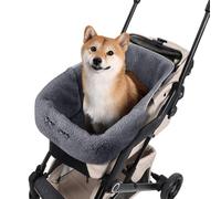 Tapis de poussette pour animaux de compagnie - Doublure de coussin d'hiver pour poussette de chien et chat avec installation magnétique | Doublure chaude en flanelle pour promenades en voiture