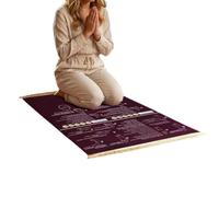Tapis De Prière Bilingue Guidé En Velours Cristallin Pliable Antidérapant | Pour Une Pratique Sereine Et Confortable À La Maison Ou En 50*90 Cm