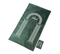 Tapis de Prière de Poche Islamique, Musulman Tapis de Prière Portable, Tissu d'Adoration de Voyage, Musulmane Religieux Fournitures pour Eid al-Fitr, Polyester Imperméable, 100 x 55 cm, Vert Foncé
