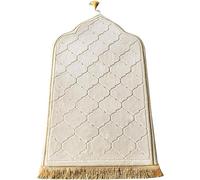 Tapis de prière doux tapis de prière musulman, tapis de prière rembourré un tapis de prière islamique turc traditionnel épais 25.6x43 Flanelle de grande taille Mat de prière pour la méditation d