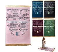 Tapis de Prière Musulman Guidé Interactif, Tapis de Prière Enfant et Adulte Débutant pour Apprendre la Salah Étape par Étape, Pliable et Antidérapant, Idée Cadeau Reconverti Musulman (A, 50 * 70cm)