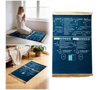 Tapis de Prière Musulman Guidé Interactif, Tapis de Prière Enfant et Adulte Débutant pour Apprendre la Salah Étape par Étape, Pliable et Antidérapant, Idée Cadeau Reconverti Musulman (Blue)