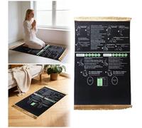Tapis de Prière Musulman Guidé Interactif, Tapis de Prière Enfant et Adulte Débutant pour Apprendre la Salah Étape par Étape, Pliable et Antidérapant, Idée Cadeau Reconverti Musulman (Black)