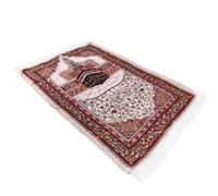 Tapis de prière Musulman, Tapis de prière Portable pour Hommes, Femmes et Enfants, Set de prière, Tapis de prière Islam, Cadeau Eid Ramadan, Doux et Luxueux (S357, One Size)