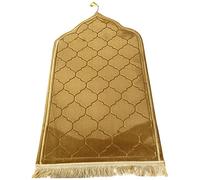 Tapis de prière Musulmane, Tapis de prière Turc, Tapis Janamaz Sajada pour Homme et Femme, Tapis de prière uni, Cadeau pour l'Aïd-Champagne