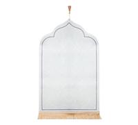 Tapis de Prière Musulmans Tapis de Prière Islamique avec Frange Tapis Prière Peluche Rembourré Epais Tapis de Sol Islamic Prayer Portable Tapis Prière Cadeau Pèlerinage L'Aïd Mariage (blanc, 60*110)
