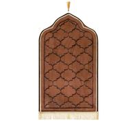 Tapis de Prière Musulmans Tapis de Prière Islamique avec Frange Tapis Prière Peluche Rembourré Epais Tapis de Sol Islamic Prayer Portable Tapis Prière Cadeau Pèlerinage L'Aïd Mariage (rouge, 50*90)