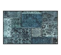 Tapis de propreté Wash+Dry lavable Vintage Patches turquoise 75 x 120 cm