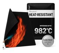Tapis de protection contre la chaleur - Tapis ignifuge - Résistant à la chaleur jusqu'à 982 °C - En feutre de carbone - Plaque ignifuge - Pour barbecue, soudure, brasero et cuisinière à gaz (50 x 50