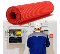 Tapis de Protection Contre Les Chocs électriques Rouge, Rouleau de Sol en Caoutchouc Isolant et imperméable pour sous-Stations, ateliers et usines, Longueur Personnalisable, Tapis de sécurit