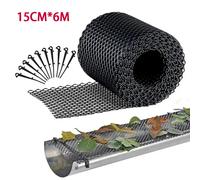 Tapis de Protection de gouttière en maille 15cm x 6m, bloc de gouttière, empêche le colmatage, filet de Protection de jardin avec goupille de fixation A
