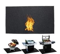 Tapis de Protection de Sol Barbecue, Tapis Protecteur de Patio de BBQ Ignifuge Résistant à la Chaleur Tapis Ignifuge Protection de Sol pour BBQ Cheminée Camping 75cm x 124cm, Noir