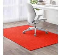 Tapis de protection de sol dur antidérapant et résistant aux rayures pour chaise de bureau, idéal pour le parquet et le bureau à domicile, rouge, 80 x 120 cm