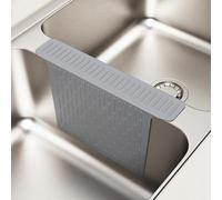 Tapis de protection d'évier de cuisine, tapis de protection résistant à l'usure, tapis de pont double évier pour lave-vaisselle, sûr et antidérapant, matériau ultra doux, résistant aux taches (gris)