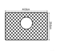 Tapis de protection d'évier en silicone antidérapant résistant à la chaleur avec ouvertures de drainage pour une couverture complète (A)
