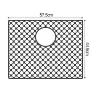 Tapis de protection d'évier en silicone antidérapant résistant à la chaleur avec ouvertures de drainage pour une couverture complète (C)