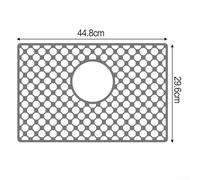 Tapis de protection d'évier en silicone antidérapant résistant à la chaleur avec ouvertures de drainage pour une couverture complète (E)
