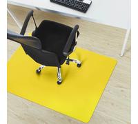 Tapis de protection du sol pour sol dur Tapis de couleur pour chaise de bureau Jaune 90x120 cm