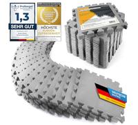 Tapis de Protection du Sol XXL Set; Mat de Fitness Protection du Sol Tapis Puzzle; Tapis de Gymnastique, de Sport & Salle de Fitness Garage Piscine env. 1,5 m². (Gris)