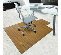Tapis de protection en bambou pour sols durs et tapis, avec doublure en feutre clair 90x120 cm avec lèvre