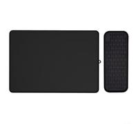 Tapis de protection en silicone pour machine à café avec bords surélevés, protecteur de déversement compatible avec les cafetières, station de nourriture pour animaux domestiques, mixeur, gris (noir)