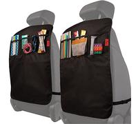 Tapis de protection Lusso Gear Heavy Duty (Paquet De 2) - Protecteur De Siège Arrière, Résistant À L'Affaissement, Imperméable, 3 Poches De Rangement Renforcées, Tissu Premium (Noir)