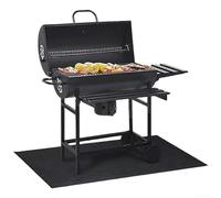 Tapis de protection pour barbecue fabriqué en tissu de fibre de verre ignifuge offrant une résistance aux hautes températures et un nettoyage facile pour une utilisation en extérieur (noir, 76,2 x