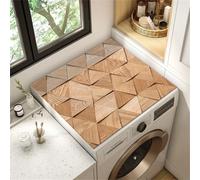 Tapis De Protection Pour Dessus De Lave-Linge Et SèChe-Linge,GéOméTrique Grain De Bois,AntidéRapant,Doux Et DéCoupable,Housse Machine à Laver Pour RéFrigéRateur,Cuisine,Bain (Triangle,60 x50 cm)