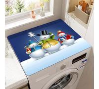 Tapis De Protection Pour Dessus De Machine à Laver,DéCoration De NoëL 3D AntidéRapant Housse De Machine à Laver Pour SèChe-Linge Buanderie RéFrigéRateur Cuisine,SéChage Rapide (Bleu,60 x60 cm)