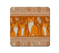 Tapis de protection pour lave-linge, motif félin vintage orange pour machine à laver, charmant tapis en caoutchouc antidérapant et imperméable pour buanderie, 61 x 61 cm